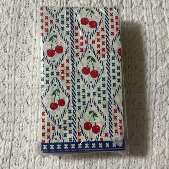 nicole miller 40 x 2pk Guest Paper Towel Napkins Cherry Print - Picture 8 of 8